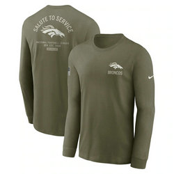Denver Broncos Olive 2025 Salute To Service Sideline Long Sleeve T-Shirt
