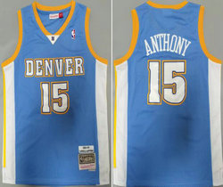 Denver Nuggets #15 Anthony Rainbow Blue 2006-07 Hardwood Classics Authentic Stitched NBA Jersey