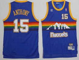 Denver Nuggets #15 Carmelo Anthony Rainbow Mesh Game Throwback Authentic Stitched NBA Jersey
