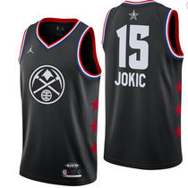 Denver Nuggets #15 Nikola Jokic Black 2019 All Star With Patch Authentic Stitched NBA jersey