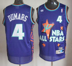 Detroit Pistons #4 Joe Dumars Purple Mitchell and Ness 1995 All Star Authentic Stitched NBA jersey