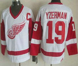 Detroit Red Wings #19 Steve Yzerman White CCM Throwback Stitched NHL Jersey