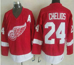 Detroit Red Wings #24 Chris Chelios Red CCM Throwback Stitched NHL Jersey