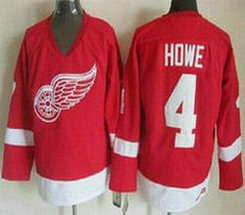 Detroit Red Wings #4 Gordie Howe Red CCM Throwback Stitched NHL Jersey