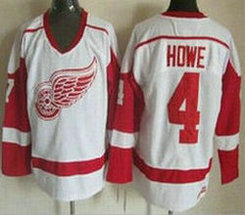 Detroit Red Wings #4 Gordie Howe White CCM Throwback Stitched NHL Jersey
