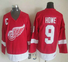 Detroit Red Wings #9 Gordie Howe Red CCM Throwback Stitched NHL Jersey