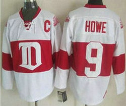 Detroit Red Wings #9 Gordie Howe White Winter Classic Throwback Authentic Stitched NHL Jersey