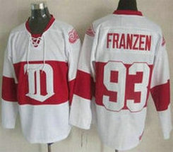 Detroit Red Wings #93 Johan Franzen White Winter Classic Throwback Authentic Stitched NHL Jersey