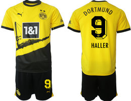 Dortmund 2023-24 #9 HALLER Home Soccer Club Jersey