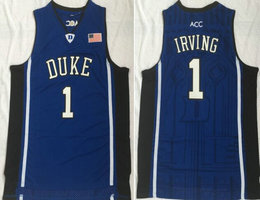 Duke Blue Devils #1 Kyrie Irving Blue V Neck College Basketball Jersey