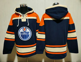 Edmonton Oilers Blank Navy NHL Stitched Hoodies