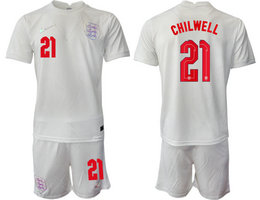 England #21 CHILWELL Home 2022 World Cup National Soccer Jersey