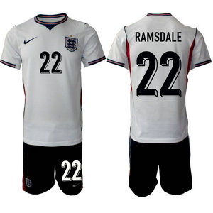 England #22 Ramsdale White home 2026 World Cup Soccer jersey