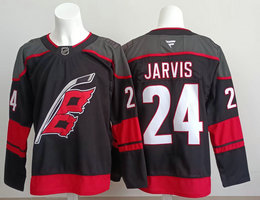 Fanatics Carolina Hurricanes #24 Seth Jarvis Black Authentic Stitched NHL Jersey