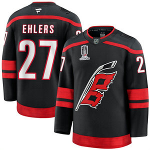 Fanatics Carolina Hurricanes #27 Nikolaj Ehlers Black 2026 Stanley Cup Champions Stitched Hockey Jersey