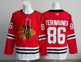 Fanatics Chicago Blackhawks #86 Teuvo Teravainen Red 100th Authentic Stitched NHL Jersey