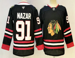 Fanatics Chicago Blackhawks #91 Frank Nazar Black Authentic Stitched NHL Jersey