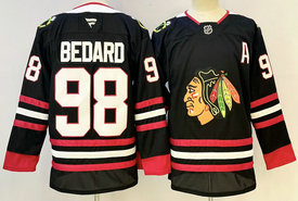 Fanatics Chicago Blackhawks #98 Connor Bedard Black Authentic Stitched NHL jersey
