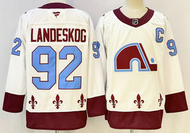 Fanatics Colorado Avalanche #92 Gabriel Landeskog White Throwback NHL jersey