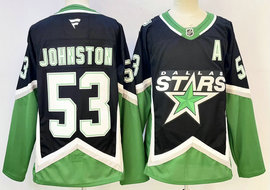 Fanatics Dallas Stars #53 Wyatt Johnston Black Third Authentic Stitched NHL jersey