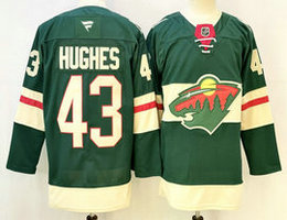 Fanatics Minnesota Wild #43 Quinn Hughes Green Authentic Stitched NHL Jersey