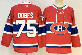 Fanatics Montreal Canadiens #75 Jakub Dobes Red Authentic Stitched NHL jersey