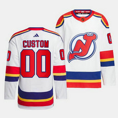 Fanatics New Jersey Devils Custom White Authentic Stitched NHL Jersey
