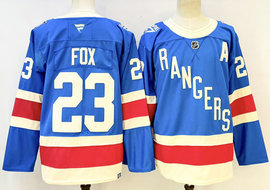 Fanatics New York Rangers #23 Adam Fox Blue 100th Rangers patch Jersey