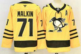Fanatics Pittsburgh Penguins #71 Evgeni Malkin Gold Authentic Stitched NHL jersey