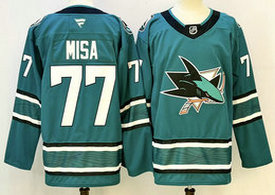 Fanatics San Jose Sharks #77 Michael Misa Green Authentic Stitched NHL jersey