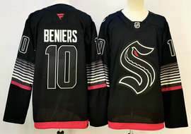 Fanatics Seattle Kraken #10 Matthew Beniers Black New Authentic Stitched NHL Jersey