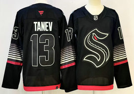 Fanatics Seattle Kraken #13 Brandon Tanev Black New Authentic Stitched NHL Jersey