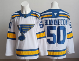 Fanatics St. Louis Blues #50 Jordan Binnington White Authentic Stitched NHL Jersey