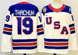 Nike USA #19 Matthew Tkachuk White 2026 Stitched Jersey