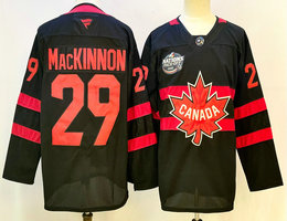 Fanatics Canada #29 Nathan MacKinnon Black 2025 4 Nations Face-Off Premium Stitched Jersey