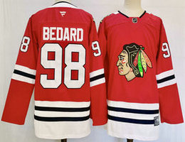 Fanatics Chicago Blackhawks #98 Connor Bedard Red Authentic Stitched NHL Jersey