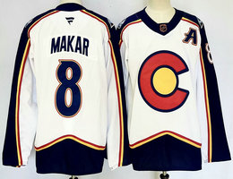 Fanatics Colorado Avalanche #8 Cale Makar White Reverse Retro Authentic Stitched NHL Jersey