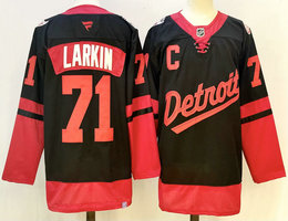 Fanatics Detroit Red Wings #71 Dylan Larkin Black 2024-2025 Stadium Series Jersey