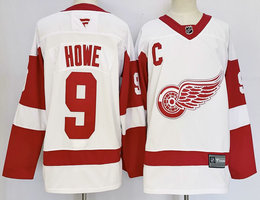 Fanatics Detroit Red Wings #9 Gordie Howe White Authentic Stitched NHL Jersey
