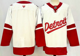 Fanatics Detroit Red Wings Blank White Red 2024-25 Stitched Jersey