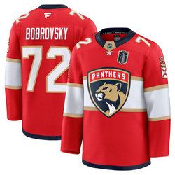 Fever Florida Panthers #72 Sergei Bobrovsky Red 2025 Stanley Cup Final patch jersey