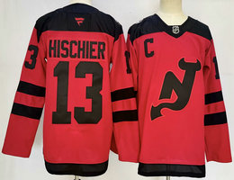 Fanatics New Jersey Devils #13 Nico Hischier Red Stadium Series Authentic Stitched NHL jersey