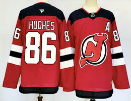 Fanatics New Jersey Devils #86 Jack Hughes Red Authentic Stitched NHL jersey