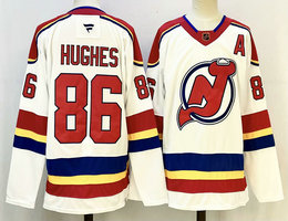 Fanatics New Jersey Devils #86 Jack Hughes White Reverse Retro Authentic Stitched NHL jersey