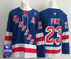 Fanatics New York Rangers #23 Adam Fox Blue Champion (1920,1933,1940,1994)Jersey
