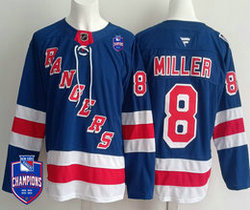 Fanatics New York Rangers #8 JT Miller Blue Champion (1920,1933,1940,1994)Jersey