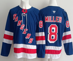 Fanatics New York Rangers #8 JT Miller Blue With 100th anniversary patch Jersey