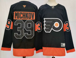 Fanatics Philadelphia Flyers #39 Matvei Michkov Black Authentic Stitched NHL jersey