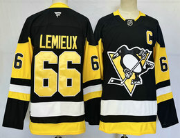 Fanatics Pittsburgh Penguins #66 Mario Lemieux Black Authentic Stitched NHL jersey