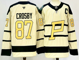 Fanatics Pittsburgh Penguins #87 Sidney Crosby Cream Classic Authentic Stitched NHL jersey